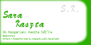 sara kaszta business card